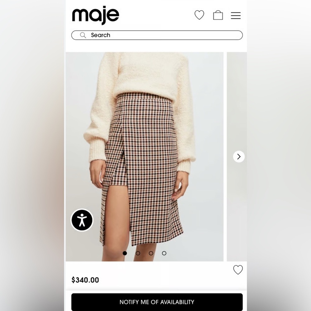 Maje Josselin Wool Blend Skirt